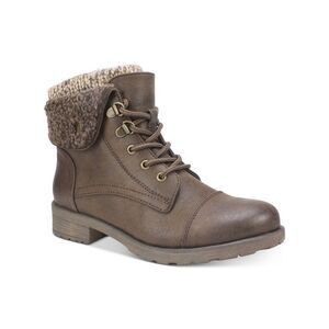 WHITE MOUNTAIN Womens Brown 0.5" Platform Sweater Fuzzy Sandro Booties 5 M